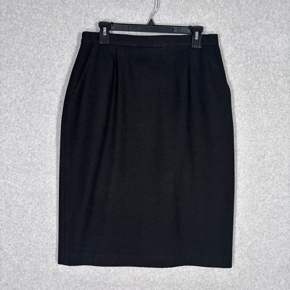 Vintage Pencil‎ Skirt Large Pleated Tweed Pockets Retro Secretary Career Preppy